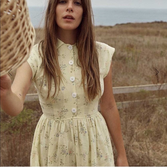 Christy Dawn Dresses & Skirts - Christy Dawn Piper Dress Yellow Floral Linen